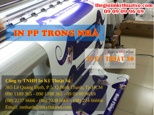 In PP trong nhà dùng làm trang trí là dịch vụ in ấn được cung cấp bởi Công ty TNHH In Kỹ Thuật Số - Digital Printing